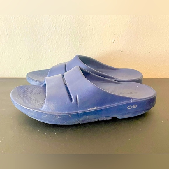 OOFOS OOahh Slide Sandal Navy US Men’s 8 Women’s 10 EU 41 - Picture 1 of 8